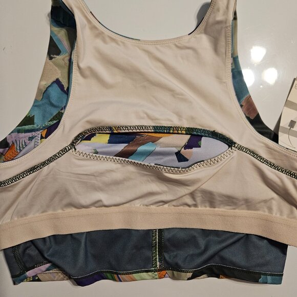 Zella Sports Bra Teal Multi Color Jacqueline Print Size XL - Picture 6 of 13
